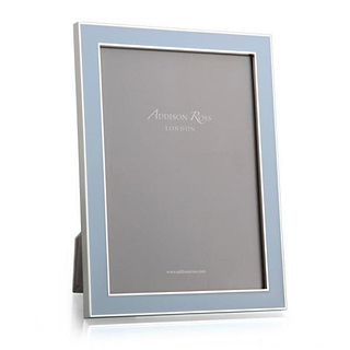 Powder Blue Enamel & Silver Frame