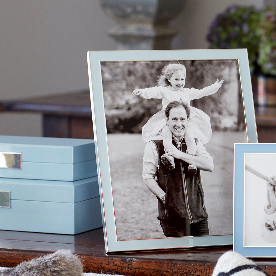 Powder Blue Enamel & Silver Frame - Addison Ross Ltd UK