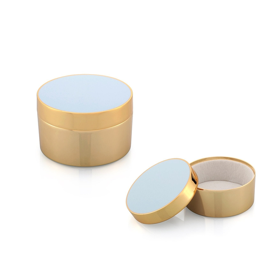 Powder Blue & Gold Trinket Pot - Addison Ross Ltd UK