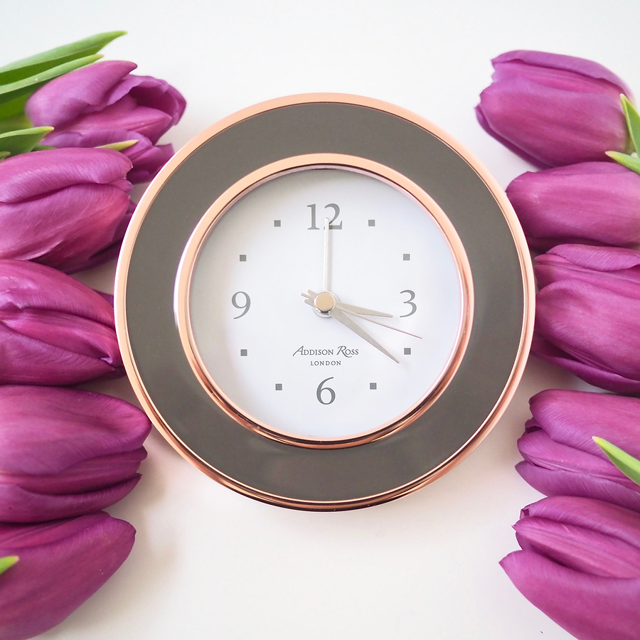 Rose Gold & Taupe Alarm Clock - Addison Ross Ltd UK