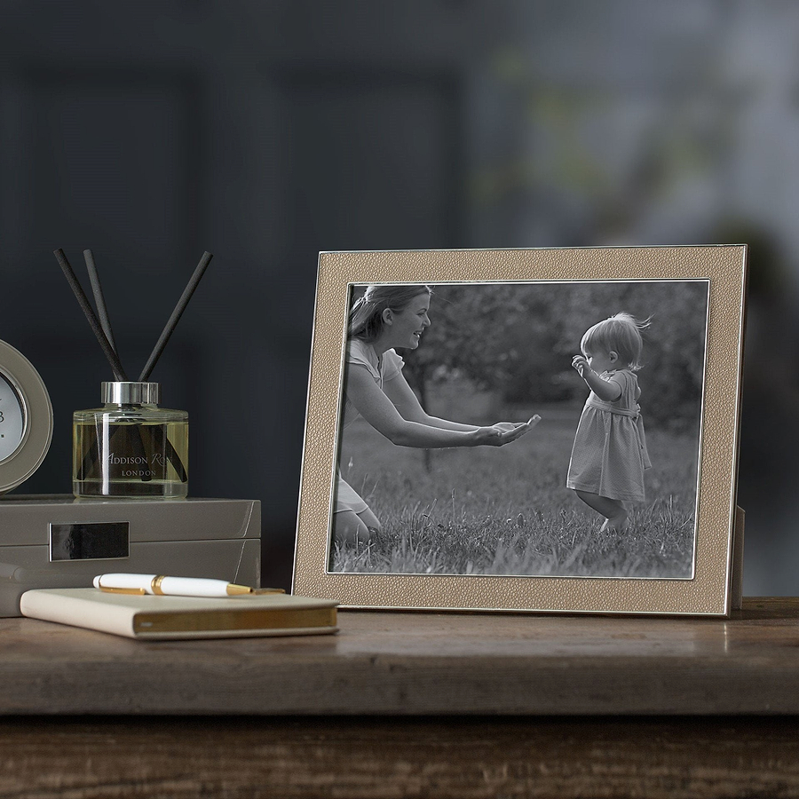 Sand Shagreen & Silver Frame - Addison Ross Ltd UK