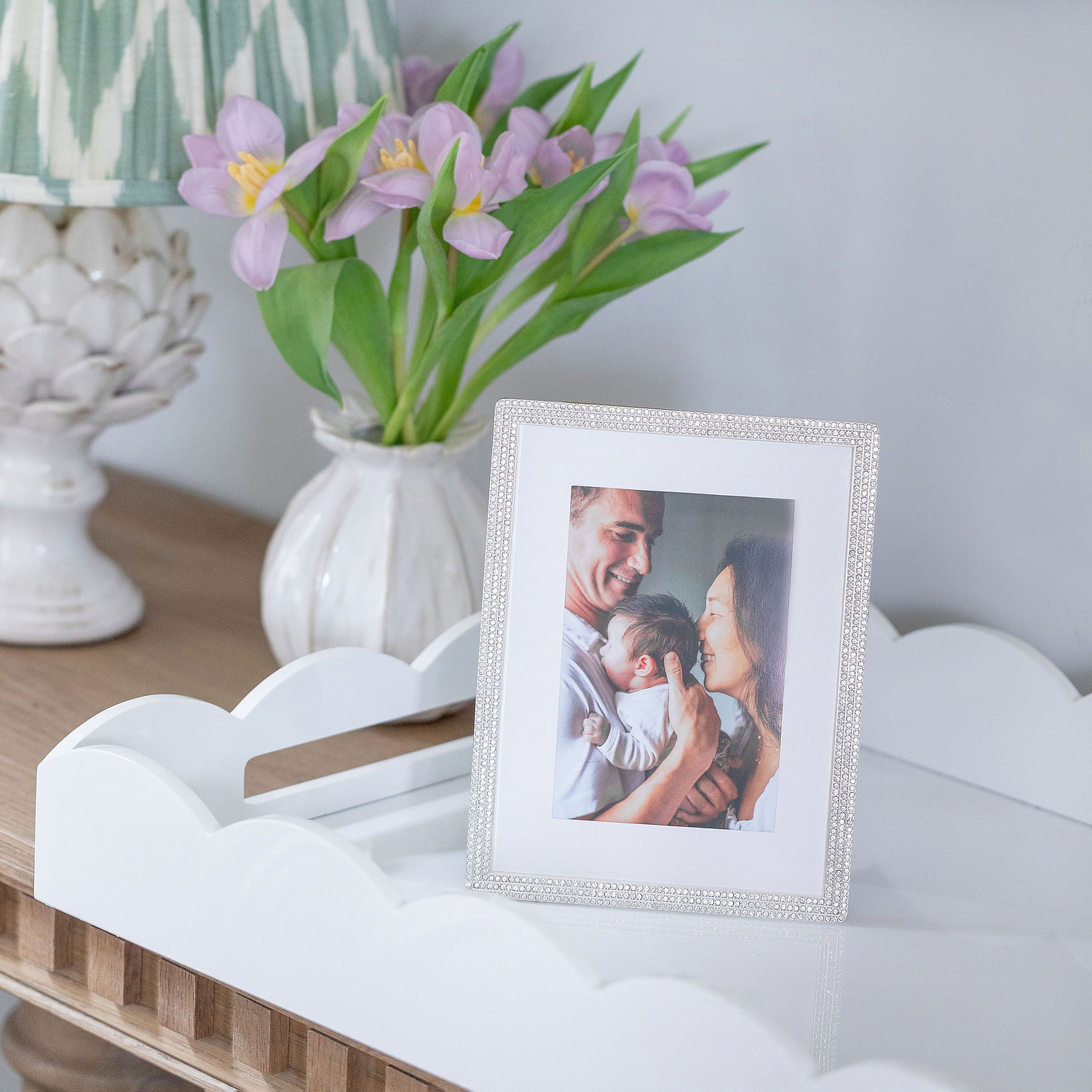 Silver Beatrice Diamante Frame - Addison Ross Ltd UK