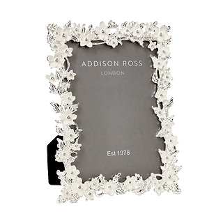 Silver & White Flower Frame