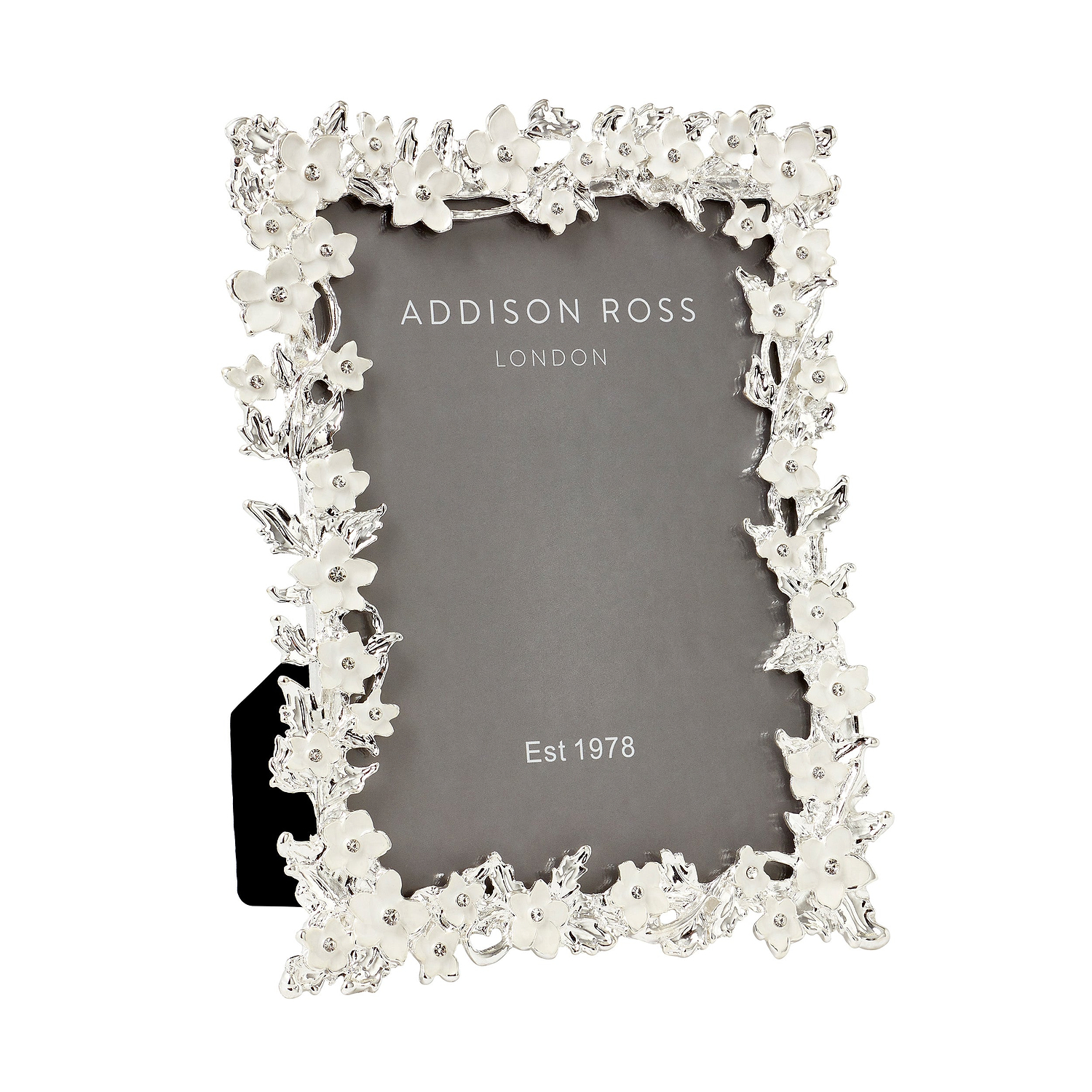 Silver & White Flower Frame