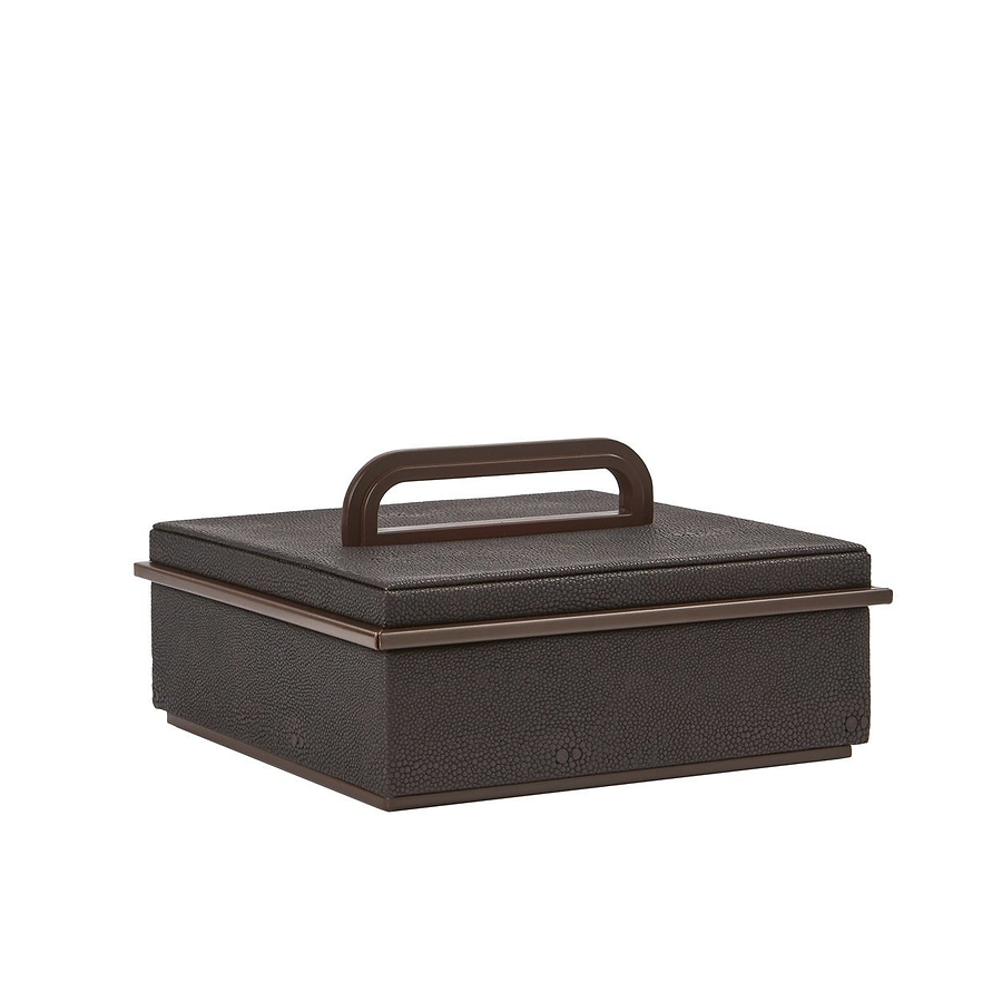 Small Anthracite Faux Shagreen Box - Addison Ross Ltd UK