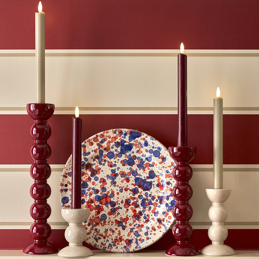 Small Cappuccino Bobbin Candlestick - 10cm - Addison Ross Ltd UK