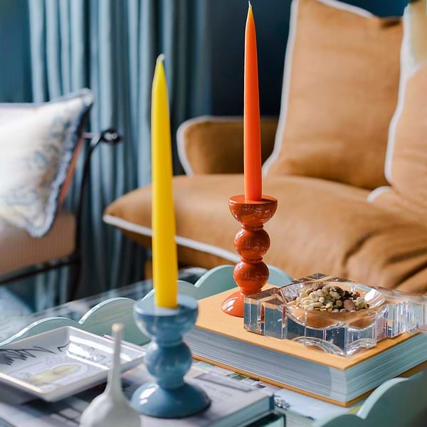 Small Chambray Bobbin Candlestick - 10cm - Addison Ross Ltd UK