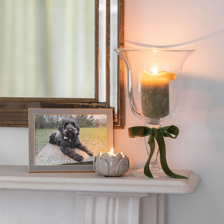 Taupe Enamel & Gold Frame - Addison Ross Ltd UK