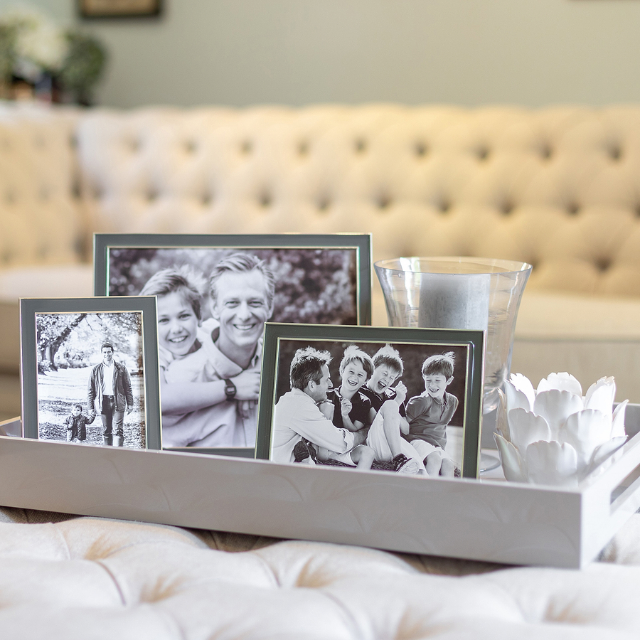 Taupe Enamel & Silver Frame - Addison Ross Ltd UK