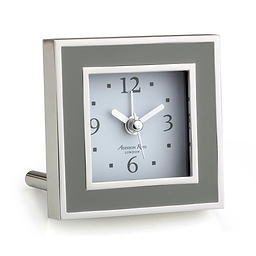 Taupe Enamel Square Silent Alarm Clock