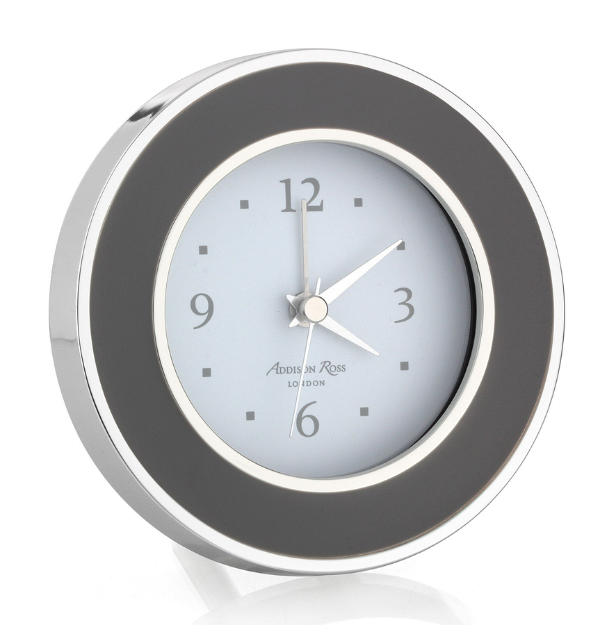 Taupe & Silver Silent Alarm Clock - Addison Ross Ltd UK