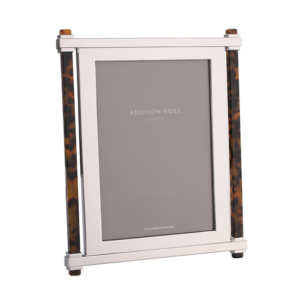 Tortoiseshell & Silver Pillar Photo Frame - Addison Ross Ltd UK