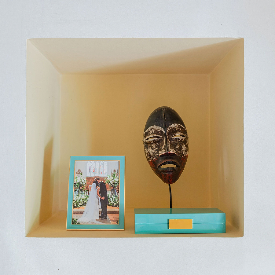 Turquoise Blue Enamel & Gold Frame - Addison Ross Ltd UK