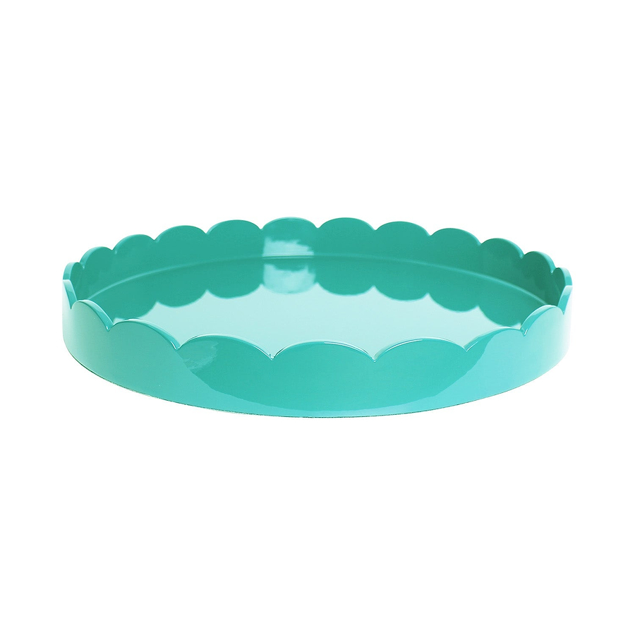 Turquoise Round Medium Lacquered Scallop Tray - Addison Ross Ltd UK