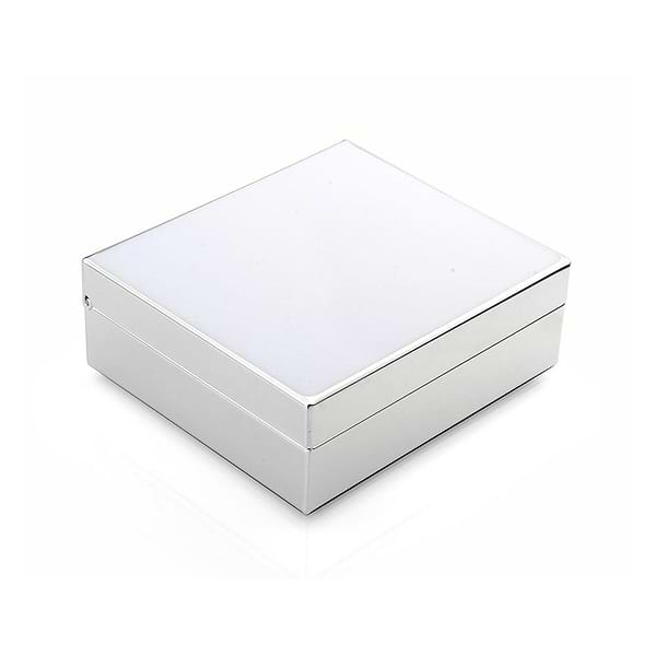 White Enamel & Silver Box - Addison Ross Ltd UK