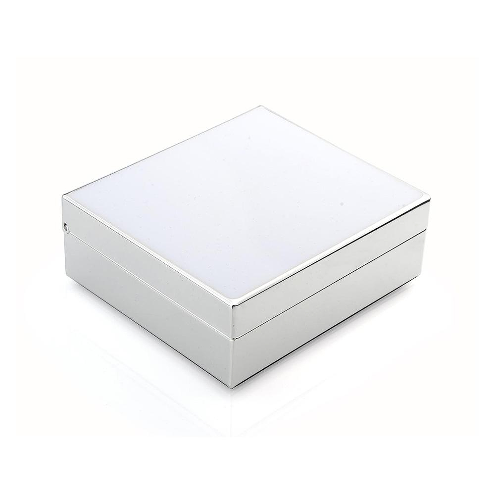 White Enamel & Silver Box - Addison Ross Ltd UK