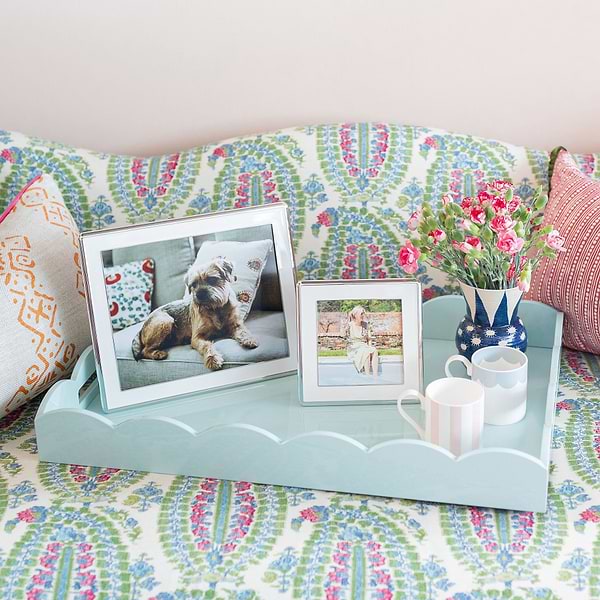 White Enamel & Silver Curve Frame - Addison Ross Ltd UK