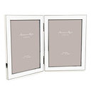 White Enamel & Silver Double Frame