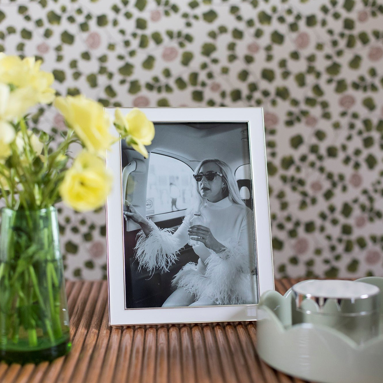 White Enamel & Silver Frame - Addison Ross Ltd UK