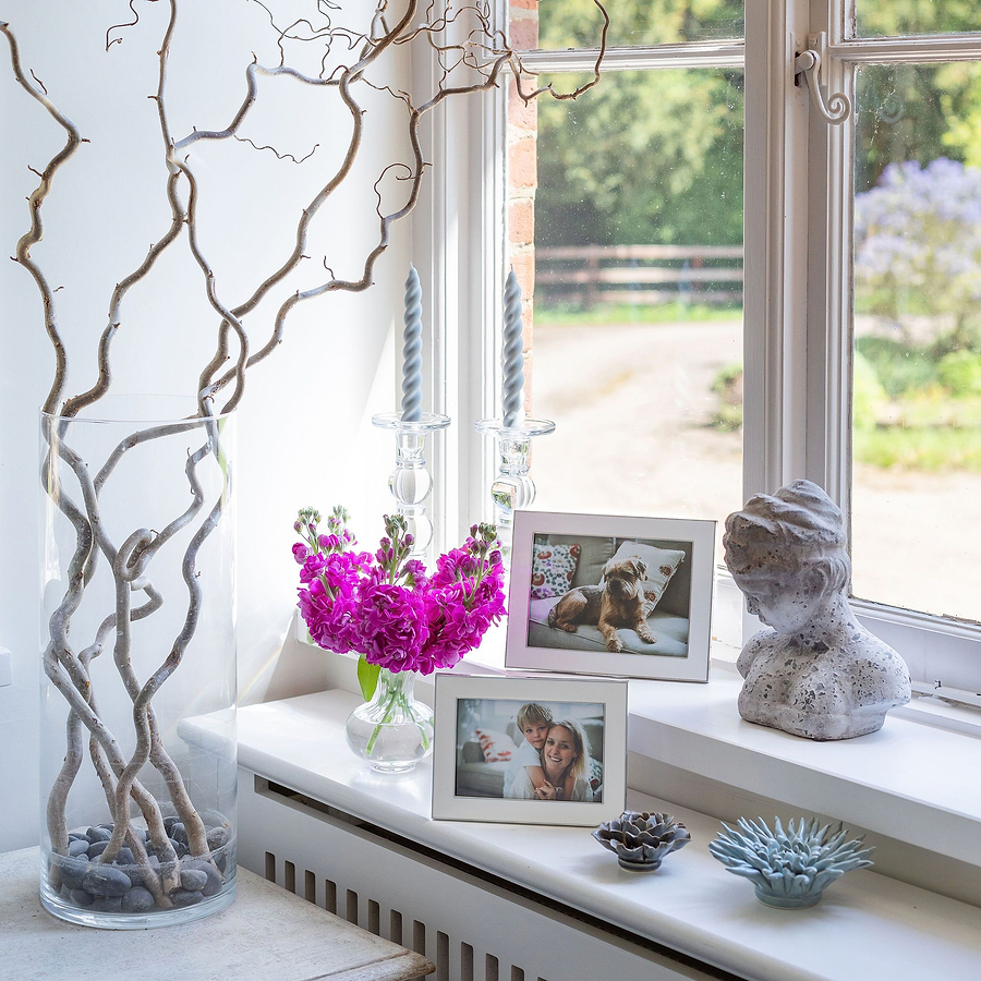White Enamel & Silver Wide Frame - Addison Ross Ltd UK