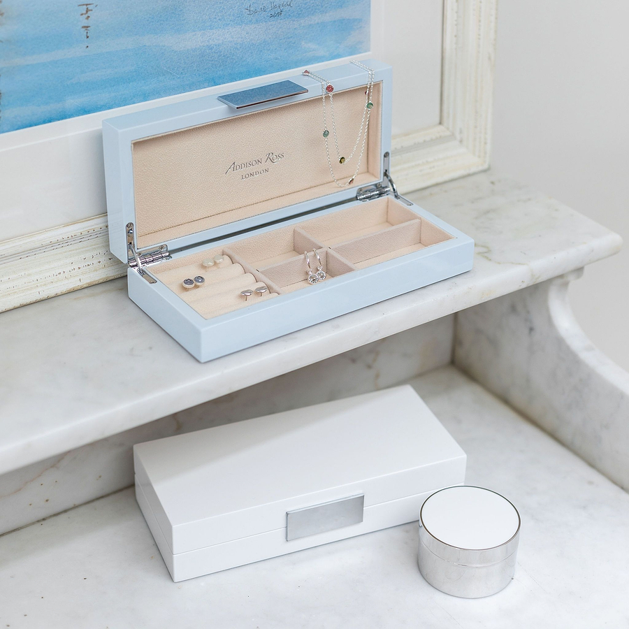 White Lacquer Box With Silver - Addison Ross Ltd UK