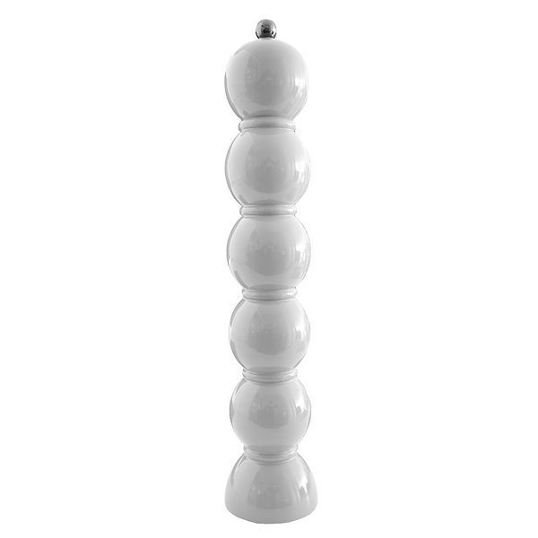 White Lacquer Grande Bobbin Salt & Pepper Grinder - Addison Ross Ltd UK