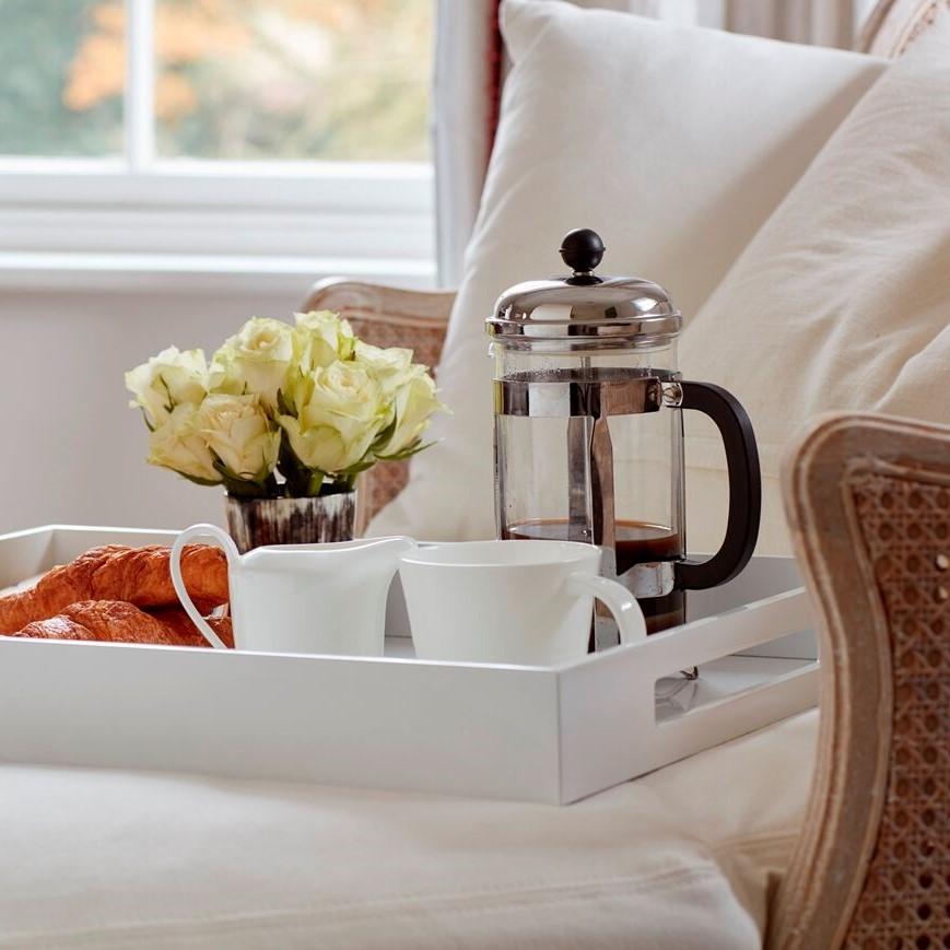 White Large Lacquered Ottoman Tray - Addison Ross Ltd UK