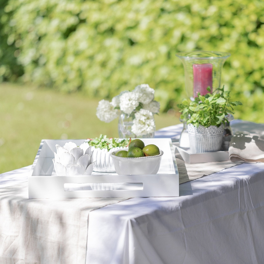 White Large Lacquered Ottoman Tray - Addison Ross Ltd UK