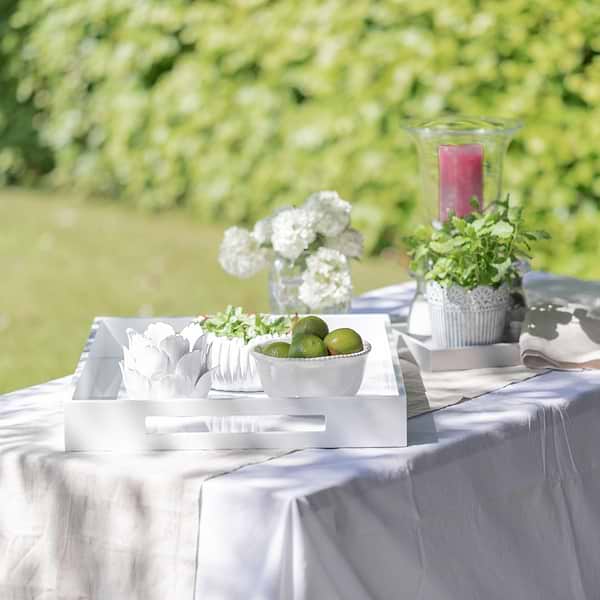 White Large Lacquered Ottoman Tray - Addison Ross Ltd UK