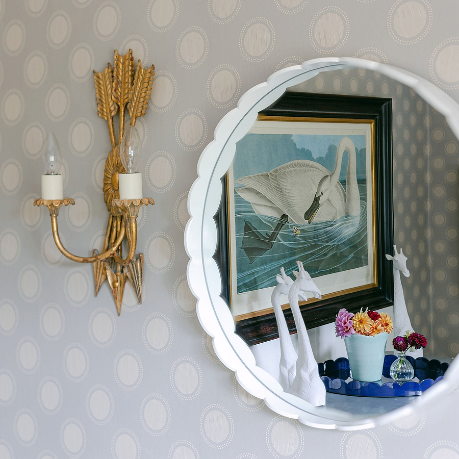 White Large Scallop Round Mirror - Addison Ross Ltd UK