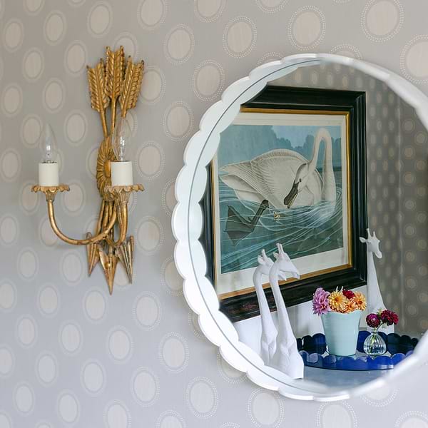 White Large Scallop Round Mirror - Addison Ross Ltd UK