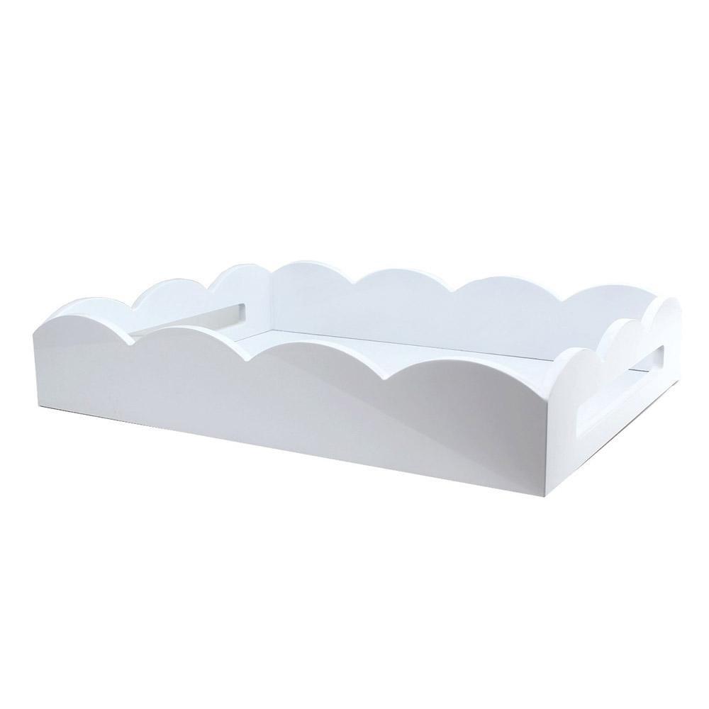 White Medium Lacquered Scallop Serving Tray - Addison Ross Ltd UK