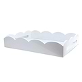 White Medium Lacquered Scallop Serving Tray - Addison Ross Ltd UK