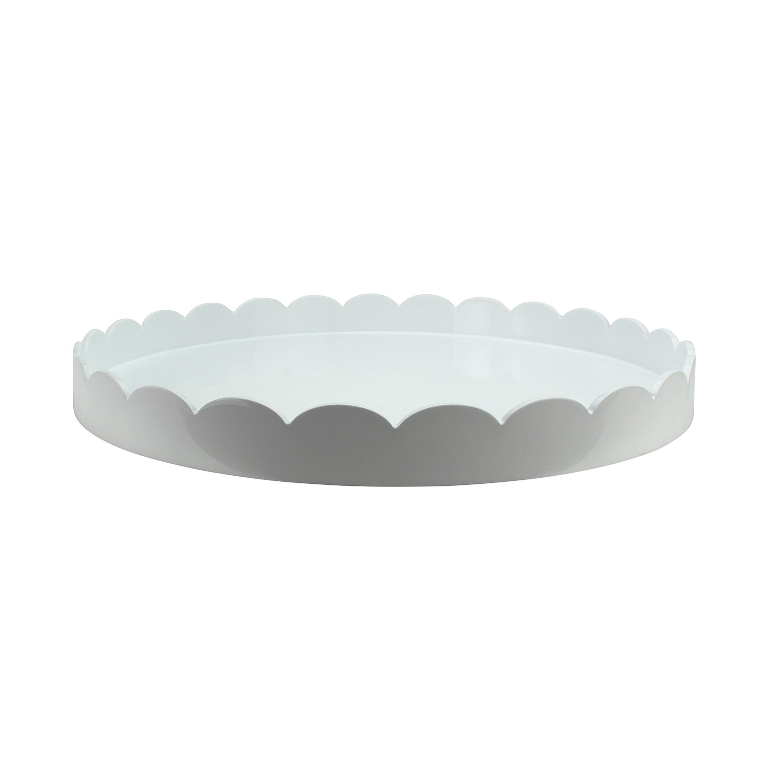 White Round Large Lacquered Scallop Tray - Addison Ross Ltd UK