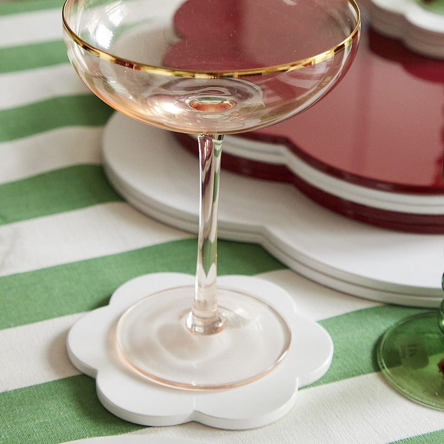 White Scallop Coasters – Set of 4 - Addison Ross Ltd UK