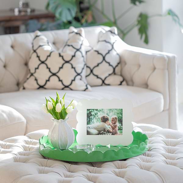 White Scalloped Lacquer Photo Frame - Addison Ross Ltd UK