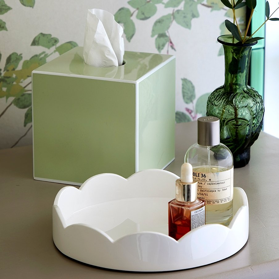 White Small Scallop Round Tray - Addison Ross Ltd UK