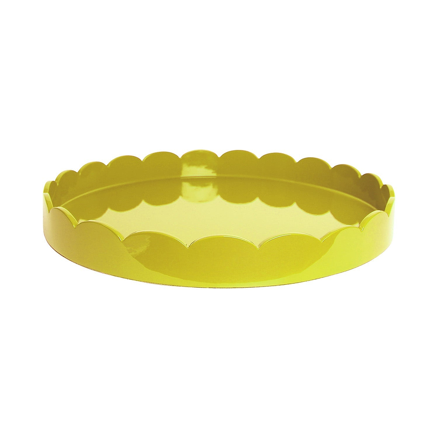 Yellow Round Medium Lacquered Scallop Tray - Addison Ross Ltd UK