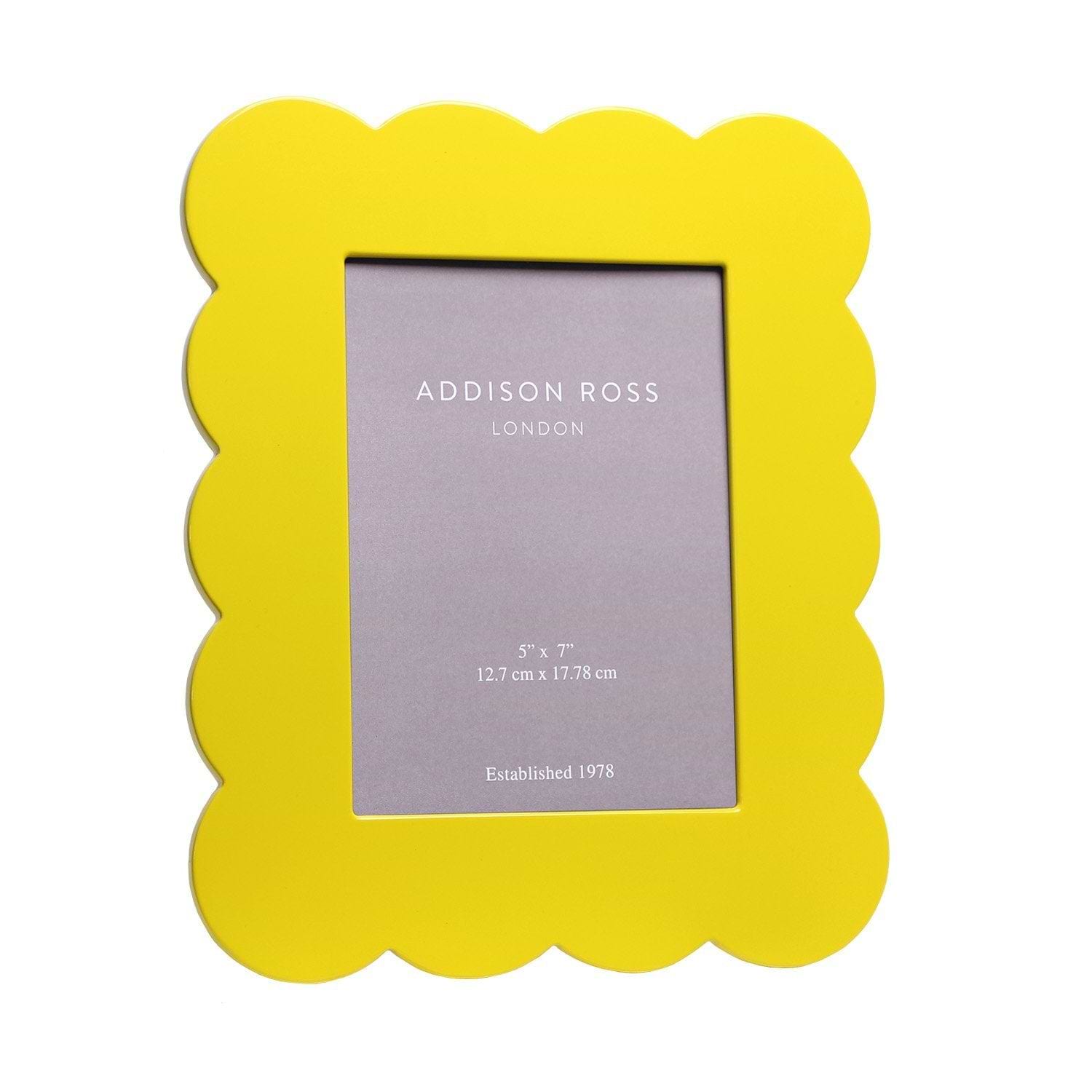 Yellow Scalloped Lacquer Photo Frame