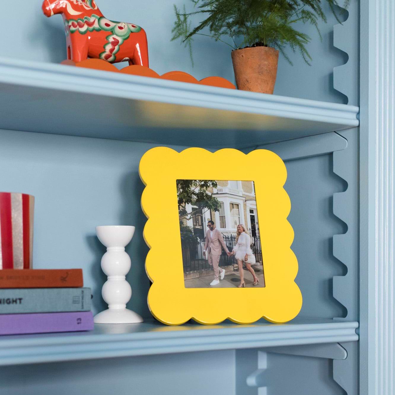Yellow Scalloped Lacquer Photo Frame - Addison Ross Ltd UK