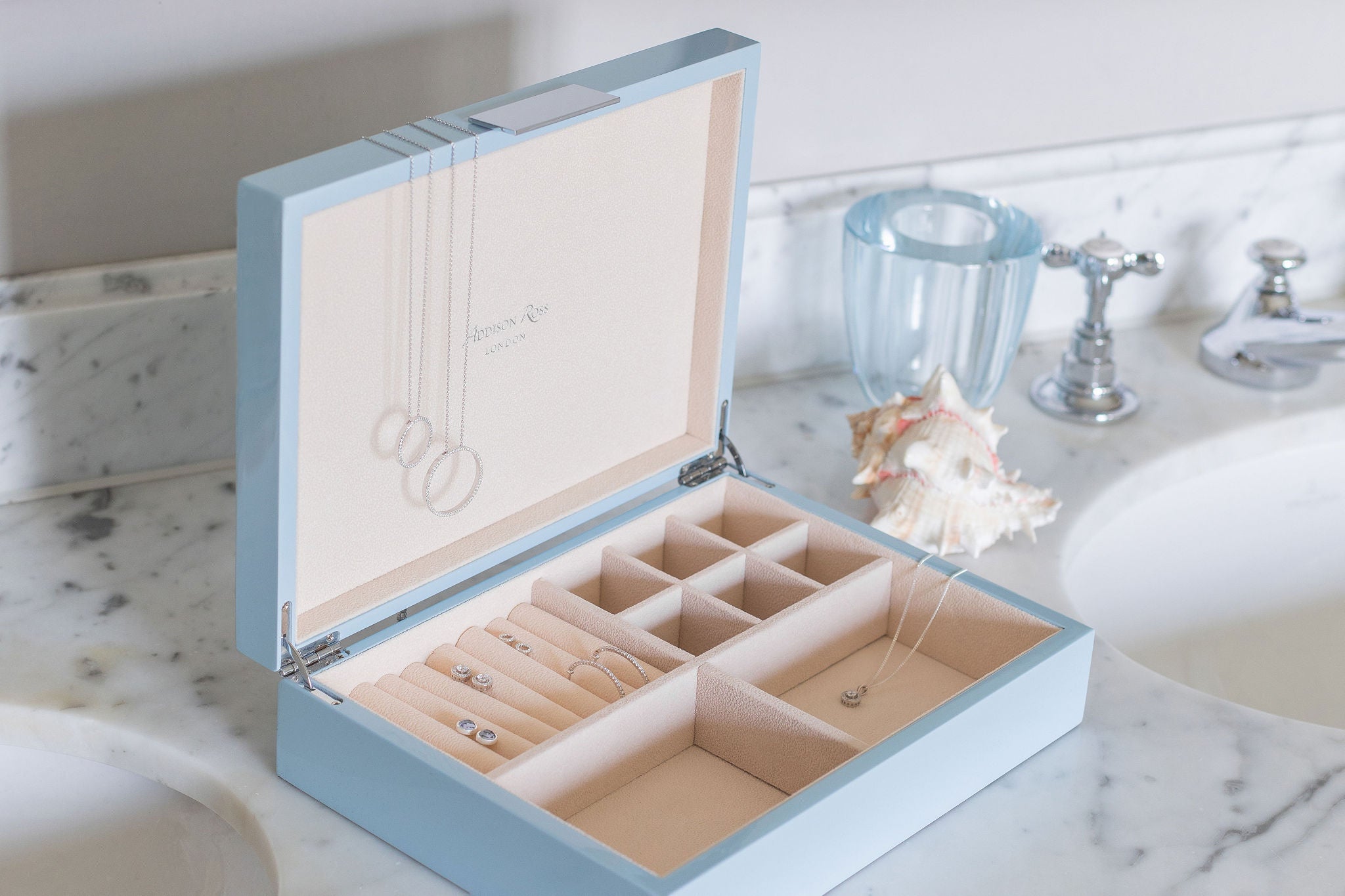 Large Jewelry Boxes with plated fittings by Addison Ross USA