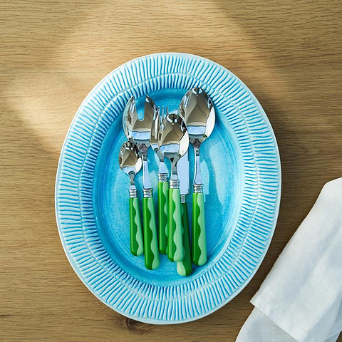 Wave Cutlery - Leaf & Apple Green (16‑Piece Set)