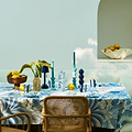 Palm Beach Blue Linen Tablecloth