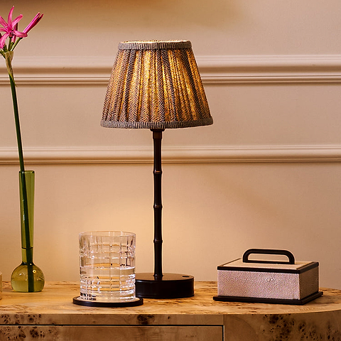 Bronze Bamboo Rechargeable Lamp Base - 12"