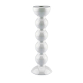 Tall White Bobbin Candlestick - 24cm