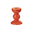 Small Orange Bobbin Candlestick - 10cm