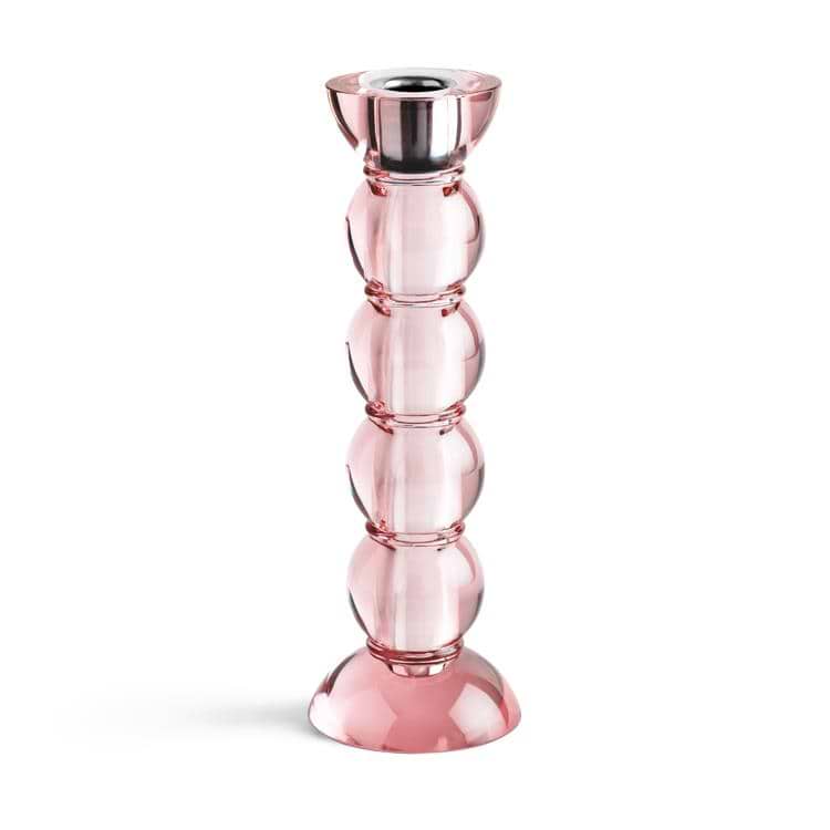 Icy Bobbin Candlestick Pink 23cm