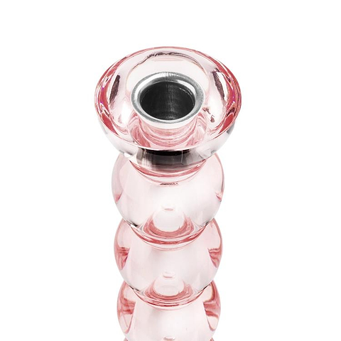 Icy Bobbin Candlestick Pink 23cm