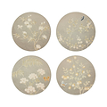 Grey Chinoiserie Coasters - Set of 4