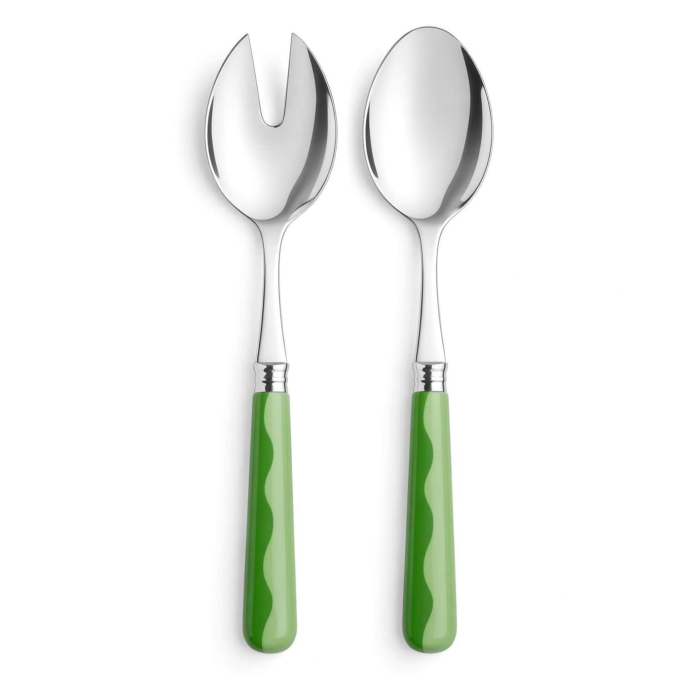Wave Salad Servers - Leaf & Apple Green (2‑Piece Set)